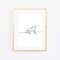 Kunstdruck Din A4 ungerahmt - Galoppierendes Pferd - Reiten Pony Zeichnung Minimalismus Linien Moderne Kunst Poster Bild