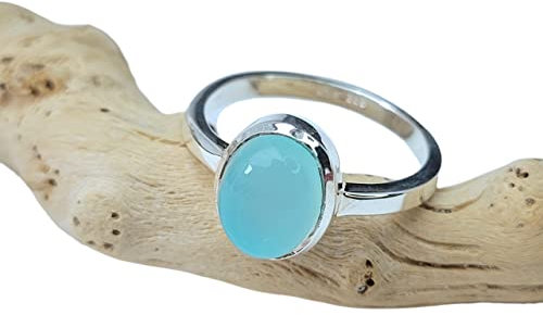 925er Silber Ring(gestempelt) Chalcedon-Edelstein Einsatz