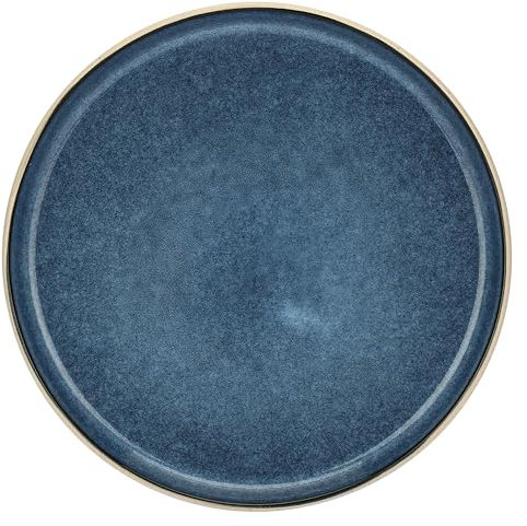 Rose&Tulipani - Piatto Frutta Blu in gres, diametro 21 cm, collezione Arpeggio