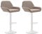 CLP 2er Set Barhocker Braga Mit Stoffbezug I 2 x Barstuhl Mit Lehne Und Fußstütze, Farbe:taupe, Gestell Farbe:weiß