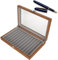 Zunate Walnut Wood Organizer Wooden Storage Case for Shop Home Collection Display Fountain Pen Casing with Presentation Pen Tray