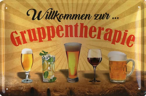 Deko Blechschild 20x30cm Willkommen zur... Gruppentherapie