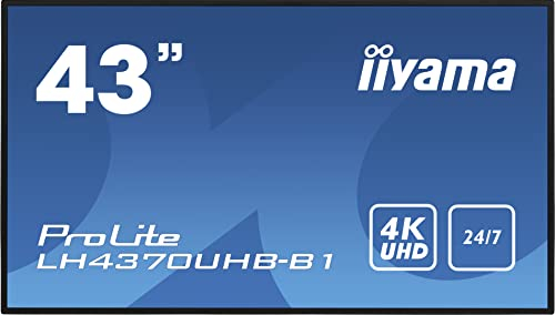 iiyama LH4370UHB-B1 Affichage de Messages Panneau Plat de signalisation numérique 108 cm (42.5) VA 4K Ultra HD Noir Intégré dans Le processeur Android 9.0