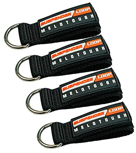 MELOTOUGH Heavy Duty Belt Loops Suspenders Loop Attachement for Suspenders Connectors 4 Pack, Black, fit 3 inch belt