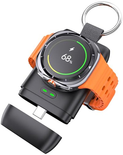 Doeboe Samsung Galaxy Watch Charger - 1400mAh Fast Portable, Wireless Magnetic Suction, Travel Keychain for Galaxy Watch 7/6 Classic/5/5 Pro/4/3/Active 2