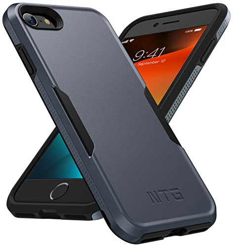 NTG Shockproof compatible for iPhone SE 2022/3rd/2020,iPhone 8/7 Case, Heavy-Duty Tough Rugged Lightweight Slim Protective Case for iPhone SE/8/7-Dim Grey