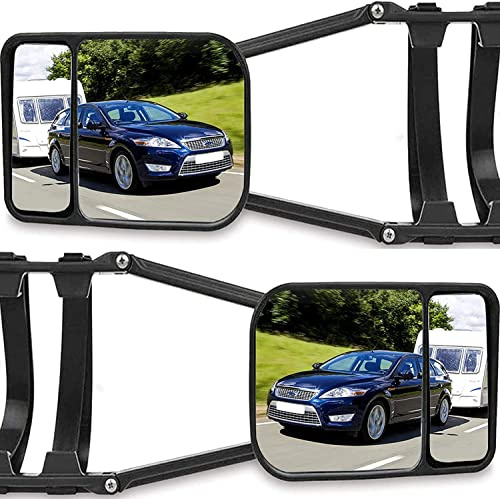 Rétroviseurs de remorquage de remorque, TOTMOX 1 paire de rétroviseurs à extension réglable pour remorque de voiture, caravane, camping-car, rétroviseurs de remorquage réglables à clipser