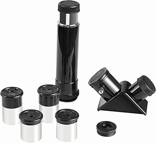 Solomark Kit de accesorios de telescopio de 0.965 pulgadas para telescopio 0.965. Viene con cuatro oculares (4 mm/6 mm/12.5 mm/20 mm), una diagonal, una lente Barlow de 3 x