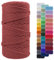 LEREATI Cuerda Macrame 5mm x 100m, Hilo Macrame de Algodon Natural Gruesa, Cuerda Manualidades Colores para Colgar Fotos, Colgador de Planta Tejido, Colgante de Pared (Rojo Coral)