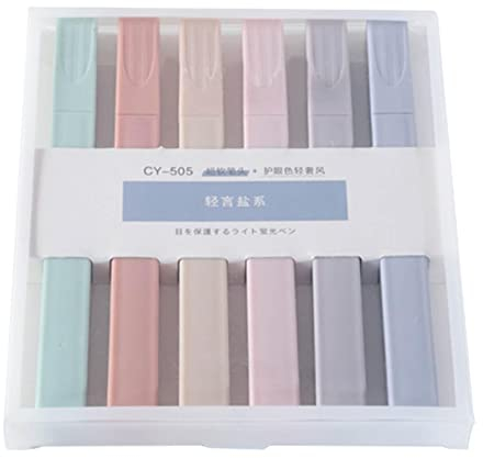 6 Textmarker Set,Lustiger Textmarker, Keilspitze Textmarker klein in trendigen Farben,Kreatives Geschenk für Freunde, Klassenkameraden, Lehrer und Kollegen, für Bu llet Journal, Schule, Uni oder Büro