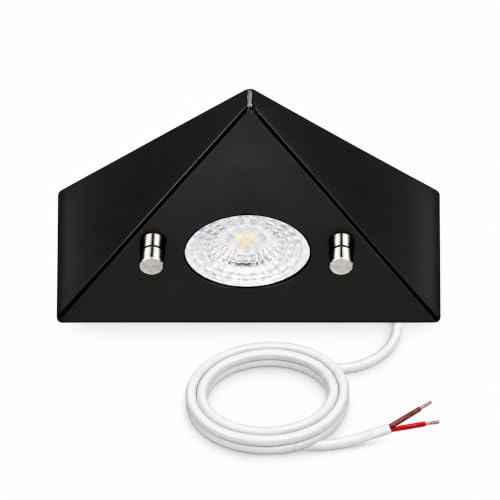 Trango 1er Erweiterungsset Matt-Schwarz Küchenunterbauleuchte aus Edelstahl 6740-15 inkl. 1x 4,8 Watt LED Modul 3000K warmweiß direkt 230 Volt *COOK* Einbauleuchte, Einbaustrahler, Schrankleuchte
