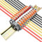 Klemmen Hutschiene, CTRICALVER Klemmenblock-Kit der Universalklasse,10 Pcs Orange Reihenklemmen, Mit Markierungsstreifen,Sicherungsclip, und Verbindungsleisten (2/3/4/5 Pin)