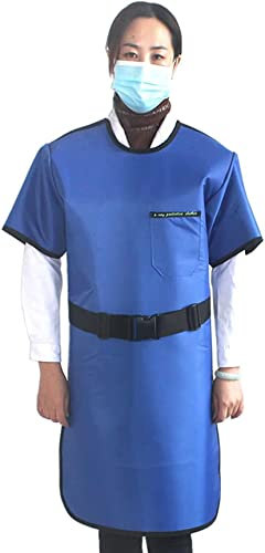 YILEFU Falda Protección contra Rayos X,Ropa Protección contra Radiación Ropa Plomo Manga Corta Protectora Una Pieza para Radiología,Blue-0.35