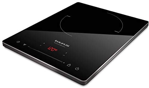 Taurus - Placa de Inducción Digital Portátil 2100W | Diámetro hasta 20 cm | 8 niveles de potencia | Temperatura ajustable | Función temporizador | Diseño ultraslim | 290x365x45 mm |