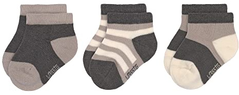 LÄSSIG Kinder Sneaker Socken 3er Set/ Anthrazit-Taupe Größe 23-26