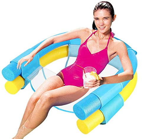 Luckxing Silla Flotante - Flotador Piscina Salón para Adultos Súper flotabilidad Sling Fideos Piscina, Silla Flotante Hamaca Agua Piscina para Suministros Agua, sillón Piscina - sin Tubo Flotador