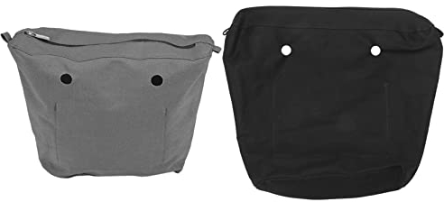 Pavewood 2 x wasserdichte solide Leinwand Innenfutter Einsatz Reißverschluss Tasche für Obag O Bag Bag Deep Gray Mini & Black Mini, siehe abbildung, One Size
