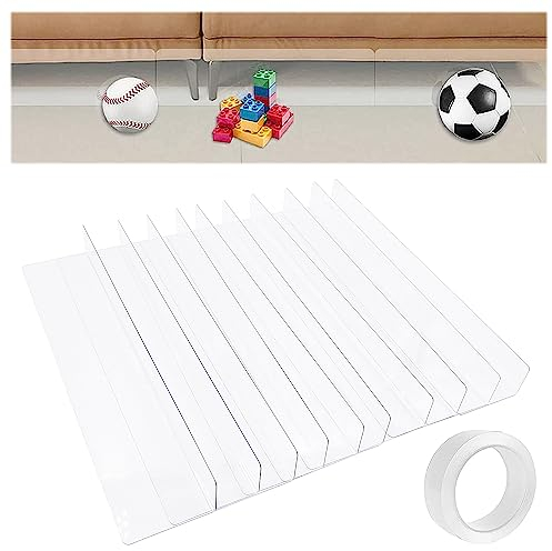 JReHuiG 10 Stück Spielzeugblocker für Sofa, Durchsichtiges Spielzeug Blockierbrett Unter Sofa, Lückenblocker Möbel, mit Starkem Nanoband, Spielzeugblocker für Couch und Bett (weiß transparent)