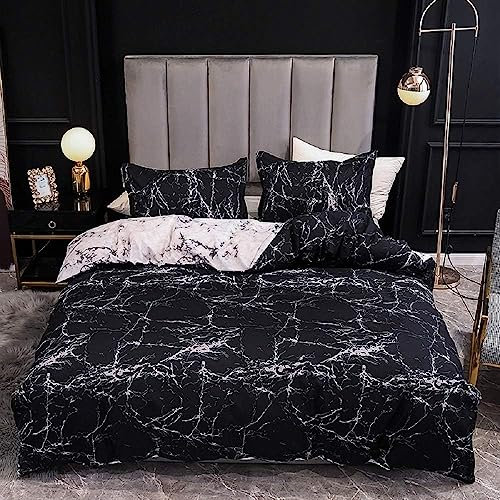 Housse de Couette Coton 200x200 à Carreaux Rayée Blanche Grise Géométrique Parure de Lit Aesthetic Adulte Housse Couette 200 x 200 avec Fermeture Éclair 2 Personnes avec 2 Taies d'oreiller 65x65cm