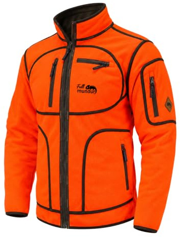Full mundur Rondane Wende Jagdjacke Fleecejacke Orange Camo | Jagdbekleidung herren Orange Camo Winddicht Wasserdicht Fleecejacke Outdoorjacke Wendejacke Windstop