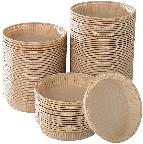 Angoily 100 mini teglie di carta da 10 cm, mini tortiere per cuocere mini tortiere per quiche, teglia da forno in carta sicura per torte, mousse, torte e dessert
