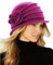 Runde Cloche Hut für Frauen Vintage Wolle 1920er Jahre Cloche Wintermütze, Rosenrot, Medium