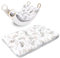 Krabbeldecke für Baby Kissen für Kletterbogen 70x110 cm - Bodenkissen Kinder Matte für Montessori Spielbogen Wippe Kletter Bogen Polster Spieldecke für Kinderzimmer Elefanten mit hellgrau