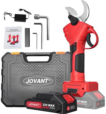 Electric Pruning Shears, Electric Pruner 30mm Cutting Diameter,Electric Secateurs,Electric Pruners Cordless with 1pcs 2Ah Rechargeable Batteries&Replacement Blades Set Battery Powered Pruning Shears