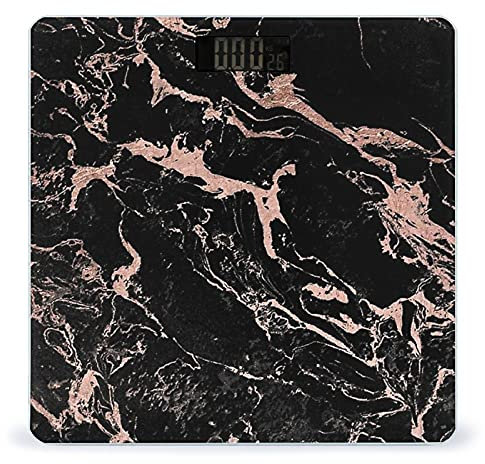 Rose Gold Foil Black Marble Digital Bathroom Scale Print Body Scales Weighing Scales For Home Women Men Gift
