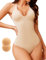 ZOEMAXIA Shapewear Damen Halter Neck Bodysuit Bauchweg Tanga Figurformender Nahtlos Slimming Body Shaper String, Beige, L