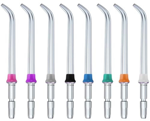 WMUVAZA Ugelli per Idropulsori Dentali Professionali, 8 pezzi Punte per ugelli di ricambio ad alta pressione, Classico Ricambio Punte Spruzzo Dentario Acqua Idropulsore Ugello Accessori