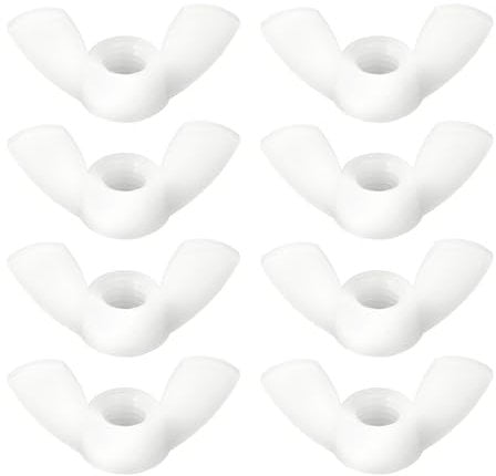 sourcing map 3/8-16 Wing Nut 8 Pcs, Nylon Butterfly Wing Nuts Fasteners Parts Hand Twist Tighten Wing Nuts for Machinery Electronic Equipment DIY, White