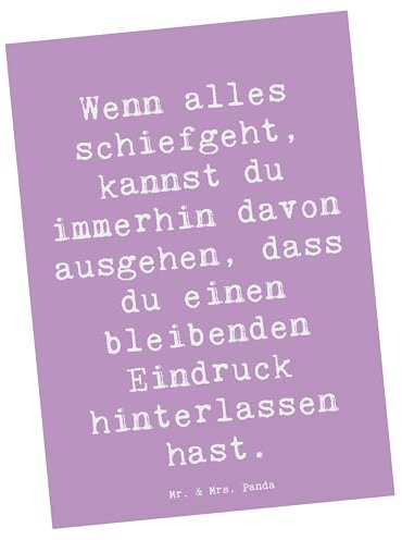 Mr. & Mrs. Panda Postkarte Spruch Trost und Eindruck - Geschenk, schiefgehen, Hoffnung, Stimmung, Nähe, Ansichtskarten, Dankeskarte, bleibender
