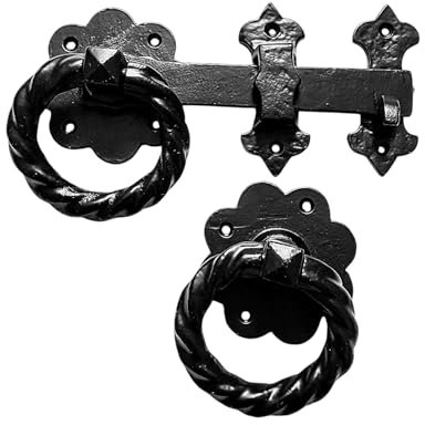 Gate Ring Latch 8 Inch 200mm Twisted Heavy Duty Black