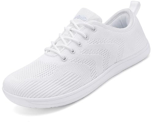 Ulicox Barefoot Minimalistes Chaussures Running Unisexe, Design Flèche Dynamique Antidérapant Blanc 39