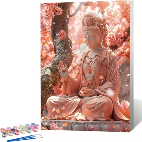 Peinture par Numéro Kits pour Adulte, Peinture Numero Peinture à l'huile Peindre par Nombre Kits avec Pinceaux et Acryliques Bricolage Peintures Kits pour la Décoration de la Maison 40x50cm L-T