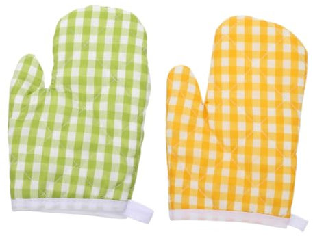 VOSAREA 2pcs Oven Gloves Boys and Girls Heat Insulated Gloves Heat Resistant Cooking Mitts