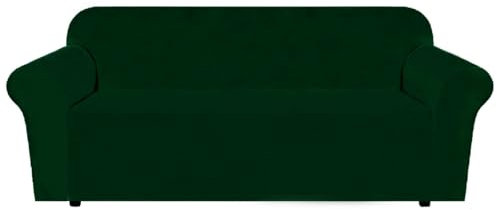 Delindo Lifestyle Sofabezug Velvet, samt Sofa Überzug, samtweicher 3 Sitzer, grün, 190-230 cm