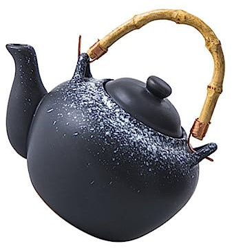 Cabilock Tetera De Cerámica De Japonés Exquisita Tetera Portátil Mango De Bambú Para Uso Casa Oficina Para Preparar Té