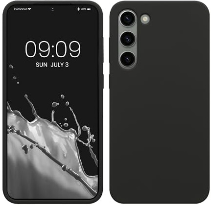 kwmobile Handyhülle für Samsung Galaxy S23 Plus Hülle - Case Silikon - Kabelloses Laden - Schutzhülle Cover in Dunkelgrau
