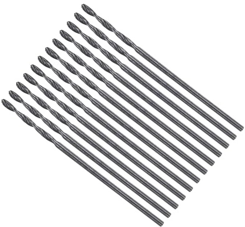 METALLIXITY Broca (1mm) 12Pcs, HSS 4241 de alta velocidad con vástago recto nitrurado negro 118° para madera, plástico, hierro, cobre, aluminio, metal blando de baja dureza
