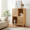 [en.casa] Scaffale in Bambù Libreria Bassa con 4 Scomparti e Sportelli a Griglia Scorrevoli Mobile Espositore 120 x 84 x 39 cm Naturale