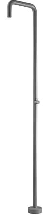 Mice - Colonna doccia esterna per giardino e piscina, monouso, acqua fredda, controllo con rotazione di 90° - rubinetteria per esterno in acciaio inox. S316 / Grigio Cobalto
