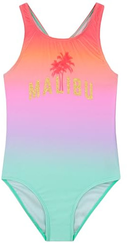 Harry Bear Girls Swimming Costume | Ombre Girls Swimsuit | Glitter One Piece Swimsuit for Beach Or Pool | Multicoloured 8-9 Years