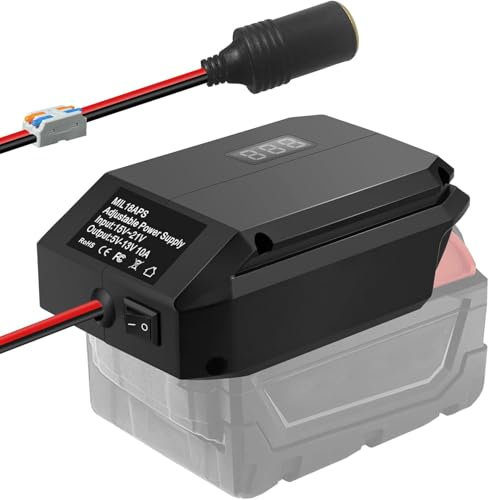 18V to 12V Step-Down Converter for Milwaukee M18 Battery, Power Wheel Battery Adapter, 5V-13V Buck Converter with Cigarette Lighter Socket, Car Appliance & Fridge Charger, DIY Power Station