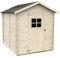 Abri de Jardin Bh16 Gaeta 178x218 en Bois d’épicéa Naturel 16 mm avec Porte Simple vitrée, Toit et Plancher OSB3, Montage Facile, Traitement Autoclave, Certification PEFC