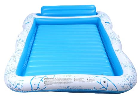 Piscina Abbronzabile Gonfiabile con Piscina Addensata Spiaggia Float con Abbronzatura da Sole con Cuscino Tenendo Fino a 2 Persone 81,9 X 53,9 Pollici