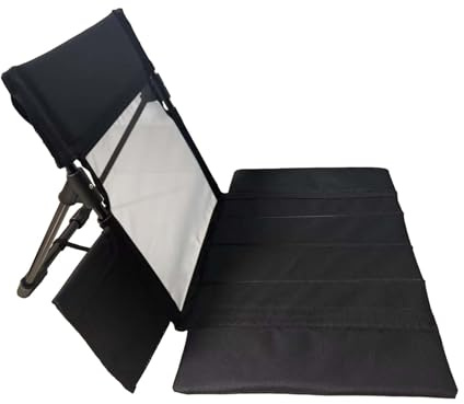 Harilla Klappstuhl mit Rückenlehne, Campingstuhl Strandmatte mit Rückenlehne, Strandliege, faltbarer Liegestuhl, verstellbarer Sitzkissen für Outdoor-Camping, Garten, Hinterhof, Picknicks, Schwarzmesh