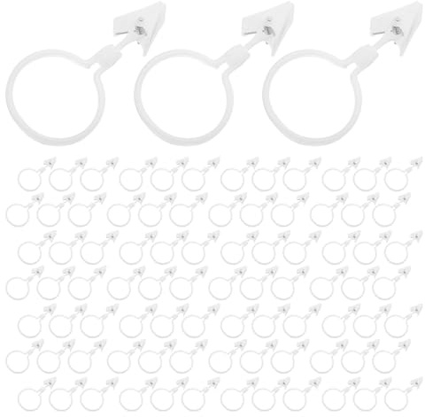 SUPVOX Anillos de Cortina Ojal y Pinzas de Resina, 100 Piezas, Ganchos para Cortinas y Ropa, Accesorios para Varillas Romanas y Decoración de Ventanas