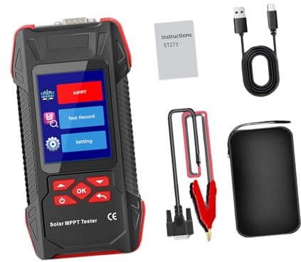 Professioneller Photovoltaik-Tester mit Hochleistungs-MPT, für Solar-Komponentenbatterien und Wechselrichter, mit großem LCD-Display und Datenspeicher, Messung der Ausgangsleistung, Spannung, Strom